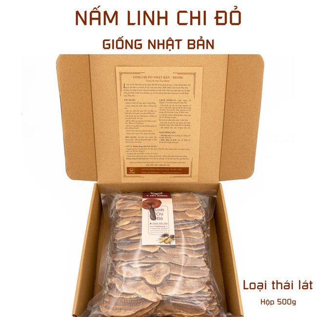 Nấm linh chi đỏ Nhật Bản thượng hạng - thái lát