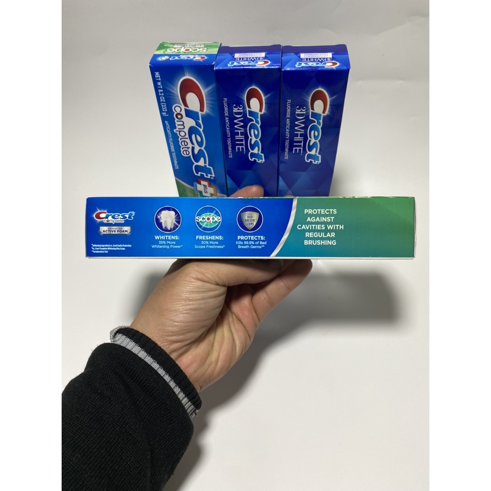 [Chính hãng]---Kem Đánh Răng trắng răng Crest 3D White Advanced Triple Whitening 158g---Mỹ