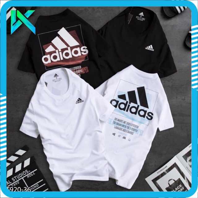 Áo Thun Nam Cổ Tròn Tay Ngắn Adidas In Thân Sau 2 Màu Trẻ Trung Dễ Phối Đồ