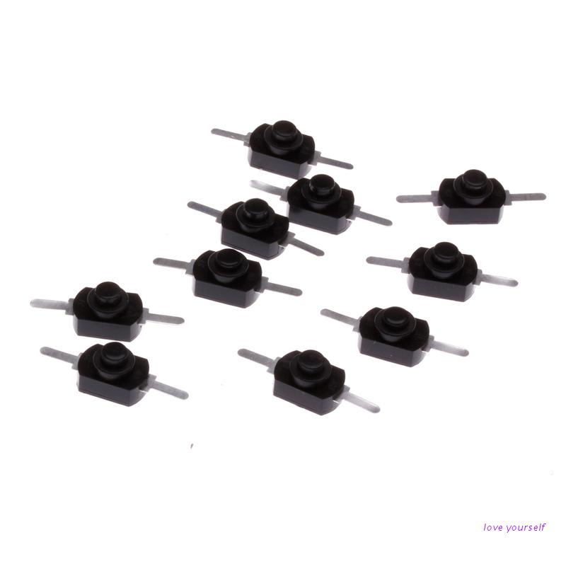Bộ 10 công tắc bấm mini CON 1A 30V DC 250V màu đen
