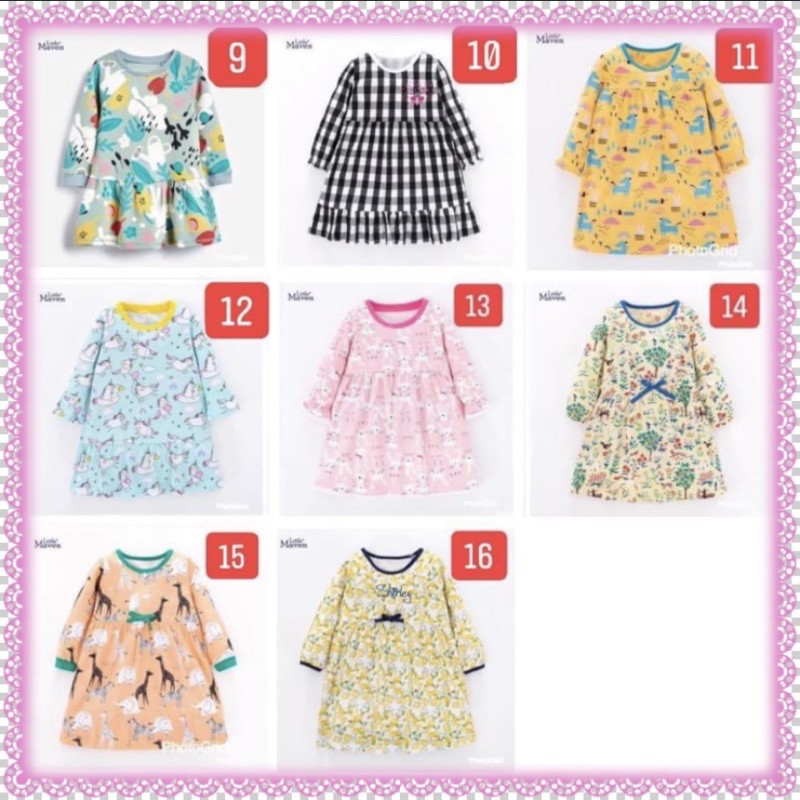 Váy dài tay Little maven 1.5-7 tuổi