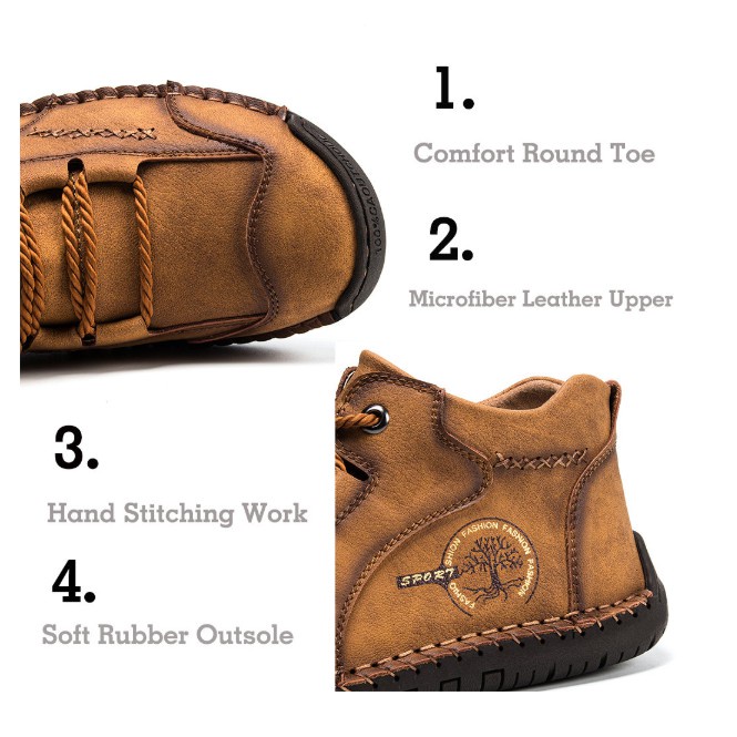 Giày BốT Da Bò Cổ ThấP Cho Nam WS1356#Giày Cao Gót Nữ