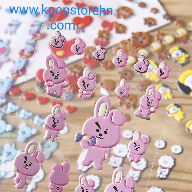 Sticker nổi BT21 hình dán 3d nổi