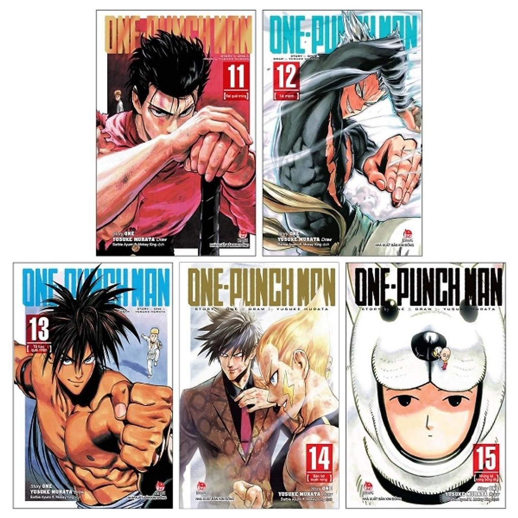 Truyện tranh - Combo One-Punch Man: Tập 11 + Tập 12 + Tập 13 + Tập 14 + Tập 15 (Tái Bản 2019) (Bộ 5 Tập)