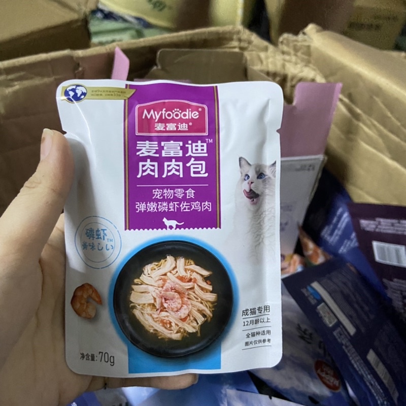 Pate Cho Mèo My Foodie Gói 70g - Pate Mèo Vị Gà Xé Cao Cấp