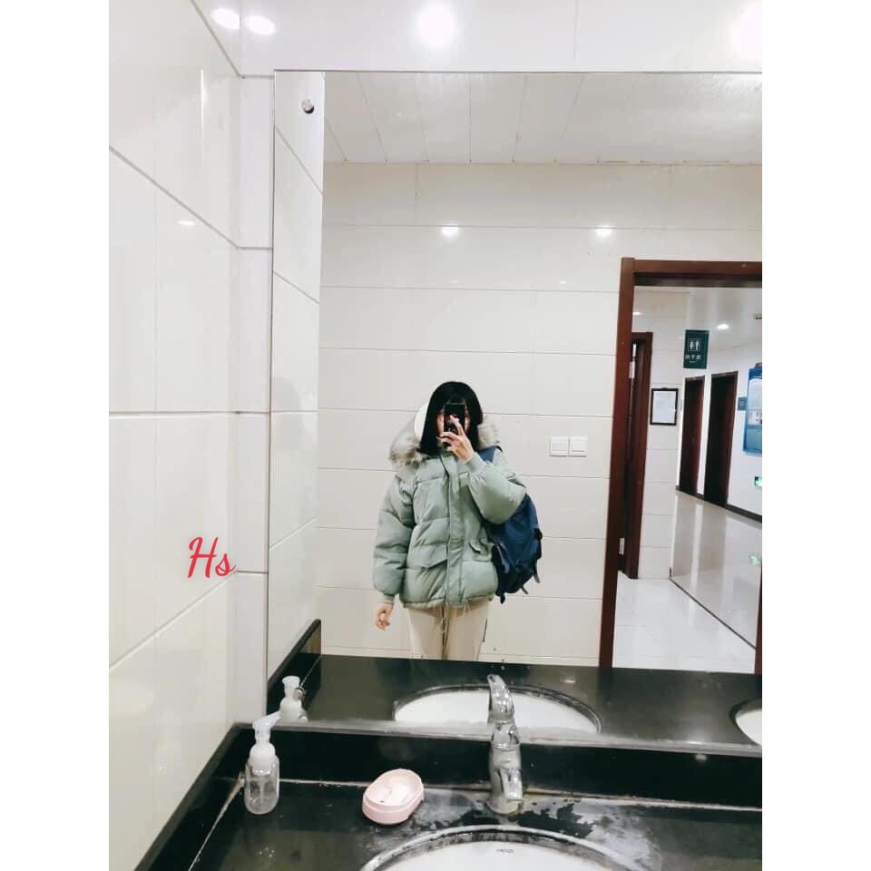 Áo Khoác Phao Đại Hàn Lót Bông Dáng Rộng Kèm Mũ Lông Chồn | BigBuy360 - bigbuy360.vn