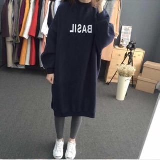 (R23)áo nỉ ulzzang dáng dài 2 màu(ảnh thật ở cuối)