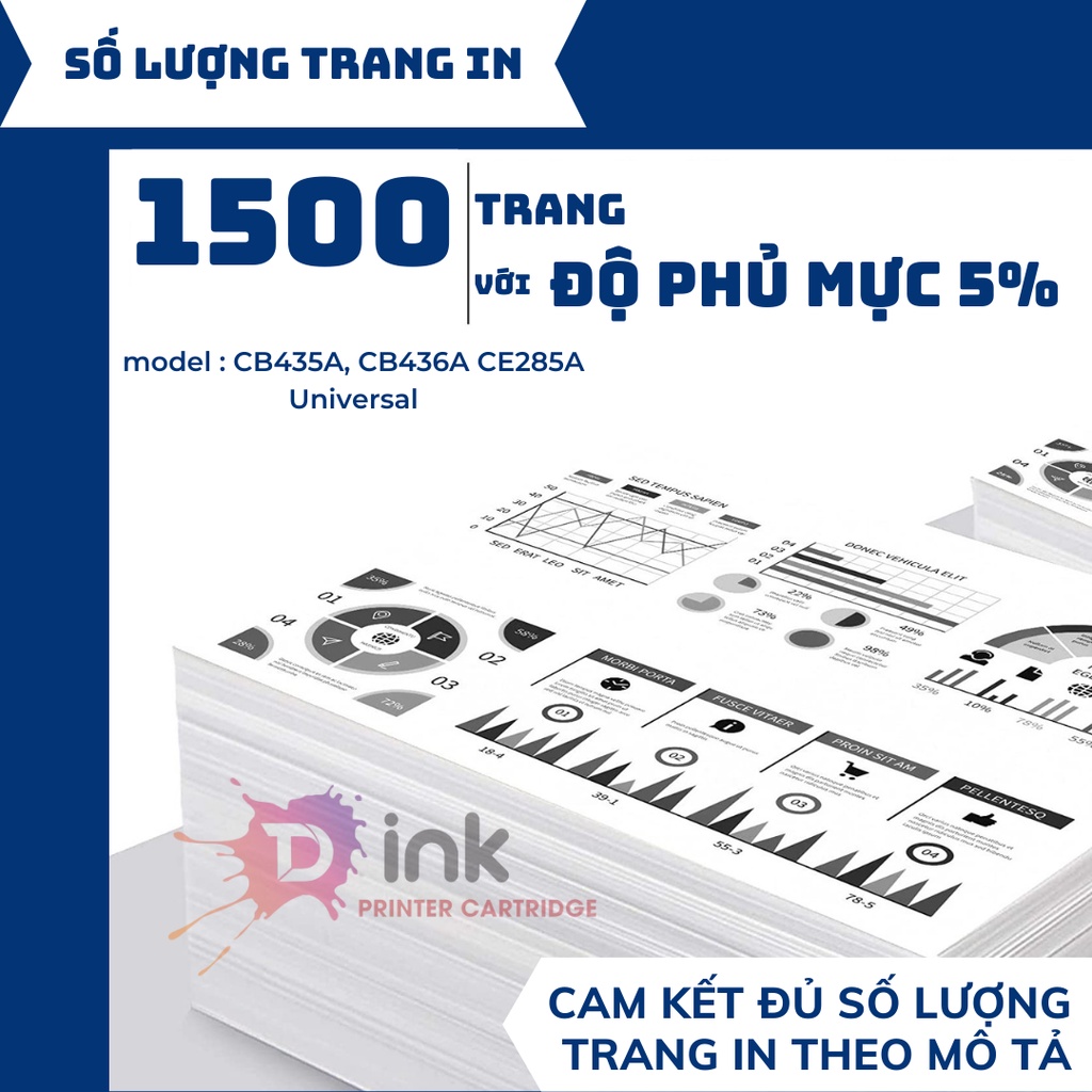 Combo 2 Hộp Mực siêu đậm nét TDink 35A  - Dùng cho máy in laser CANON LBP 6000 / 6030