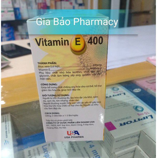 Viên uống chống nhăn da VITAMIN E 400 hoa cúc