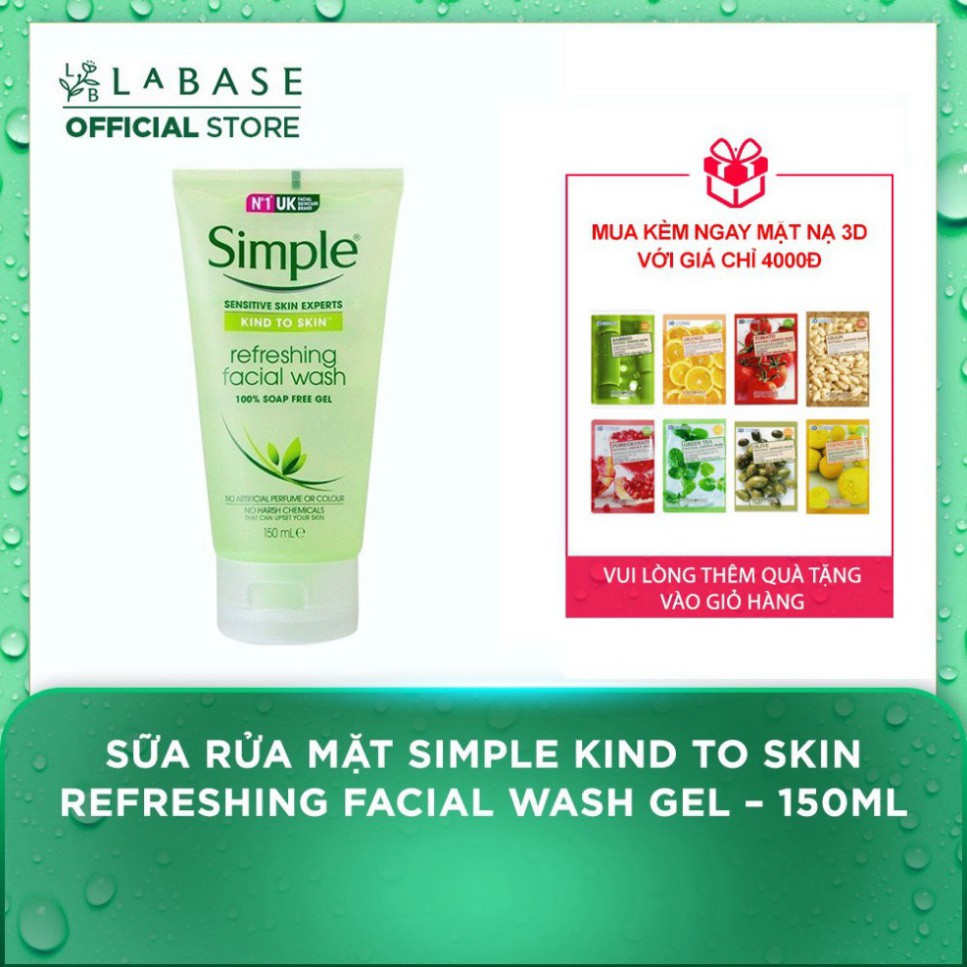 Sữa Rửa Mặt Simple Kind To Skin Refreshing Facial Wash Gel – 150ml XZ