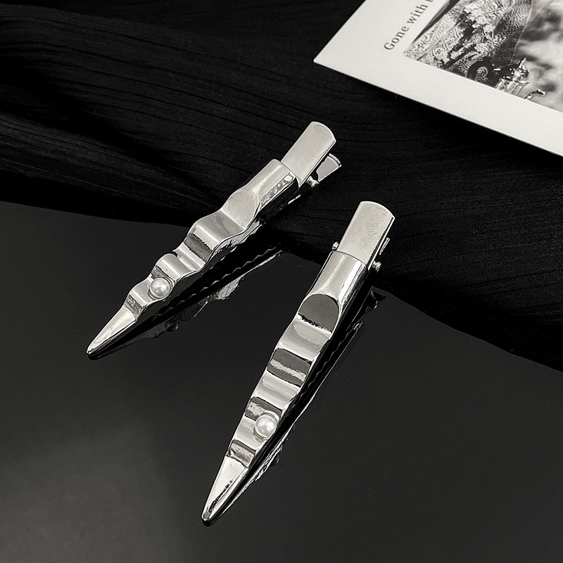 Kẹp Tóc Kim Loại Đính Ngọc Trai Đơn Giản Thời Trang