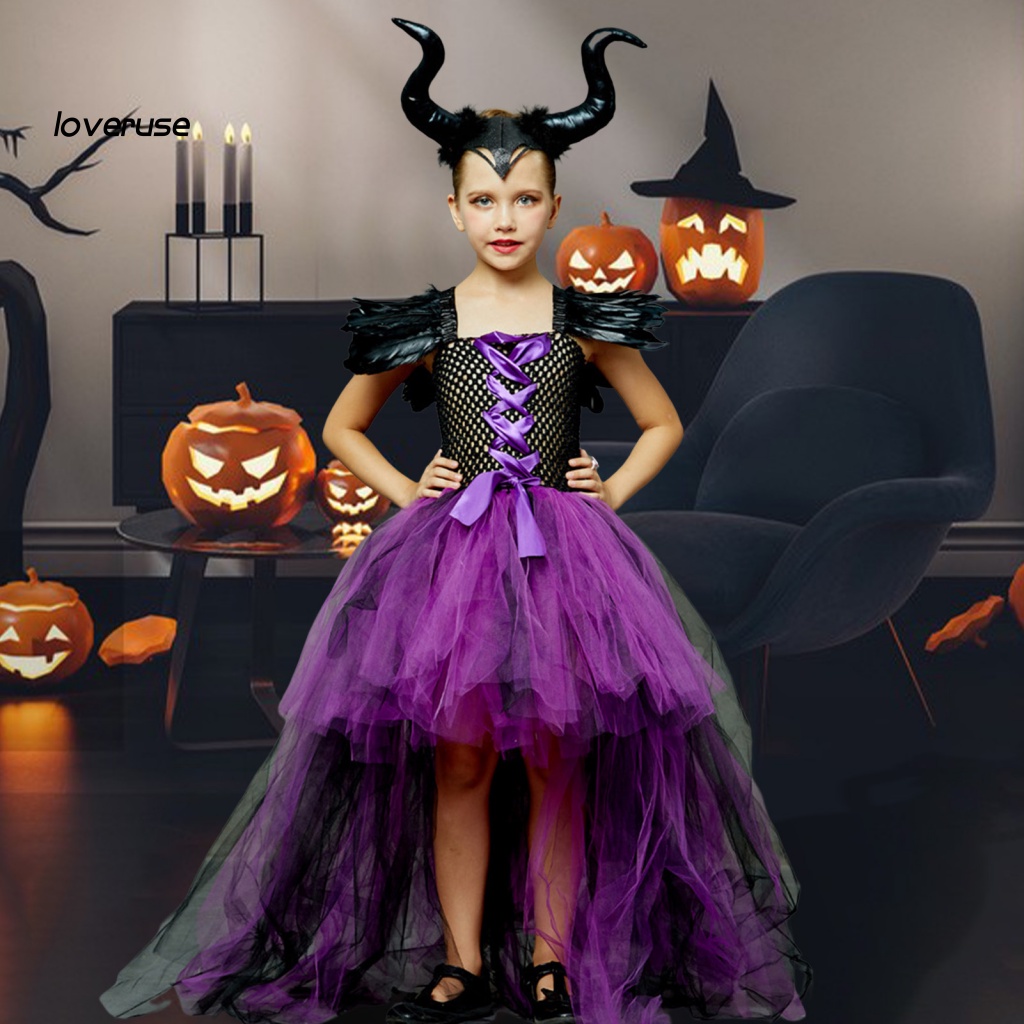 1 Bộ Đầm Hóa Trang Halloween Nữ Hoàng Ác Quỷ Thân Thiện Với Da