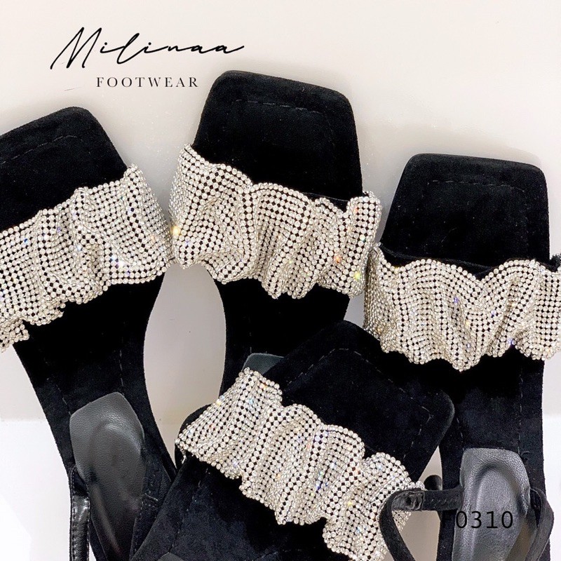 CAO GÓT SLINGBACK BẢN NHÚNG ĐÁ F0310