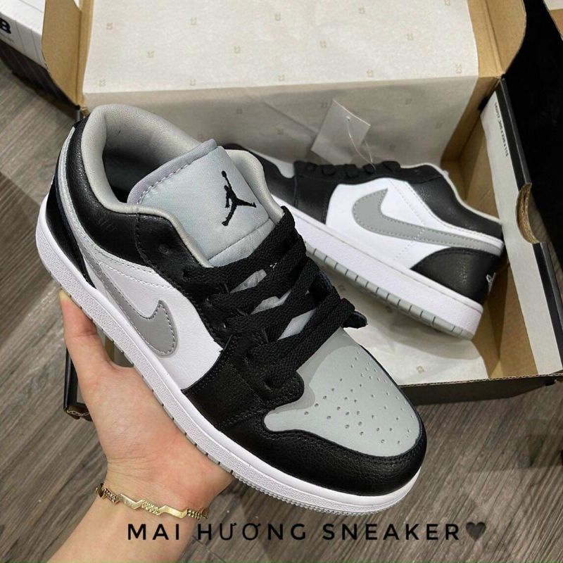Giày jordan xám đen  ❤free ship❤  giày jordan 1 cổ thấp  ,  thể thao nam nữ sneaker jd 11 full box