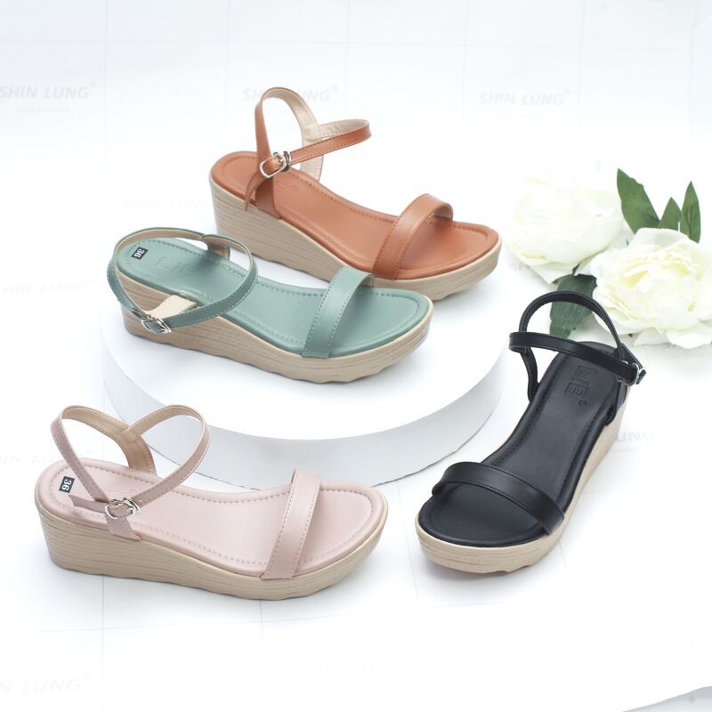 Giày Sandal Đế Xuồng 5cm Quai Ngang X601