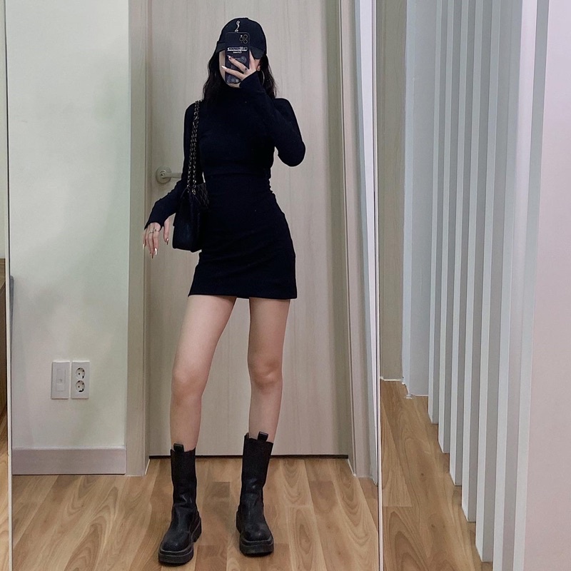 Váy body cotton co giãn đen ( Ảnh thật by dokeyyy) | BigBuy360 - bigbuy360.vn