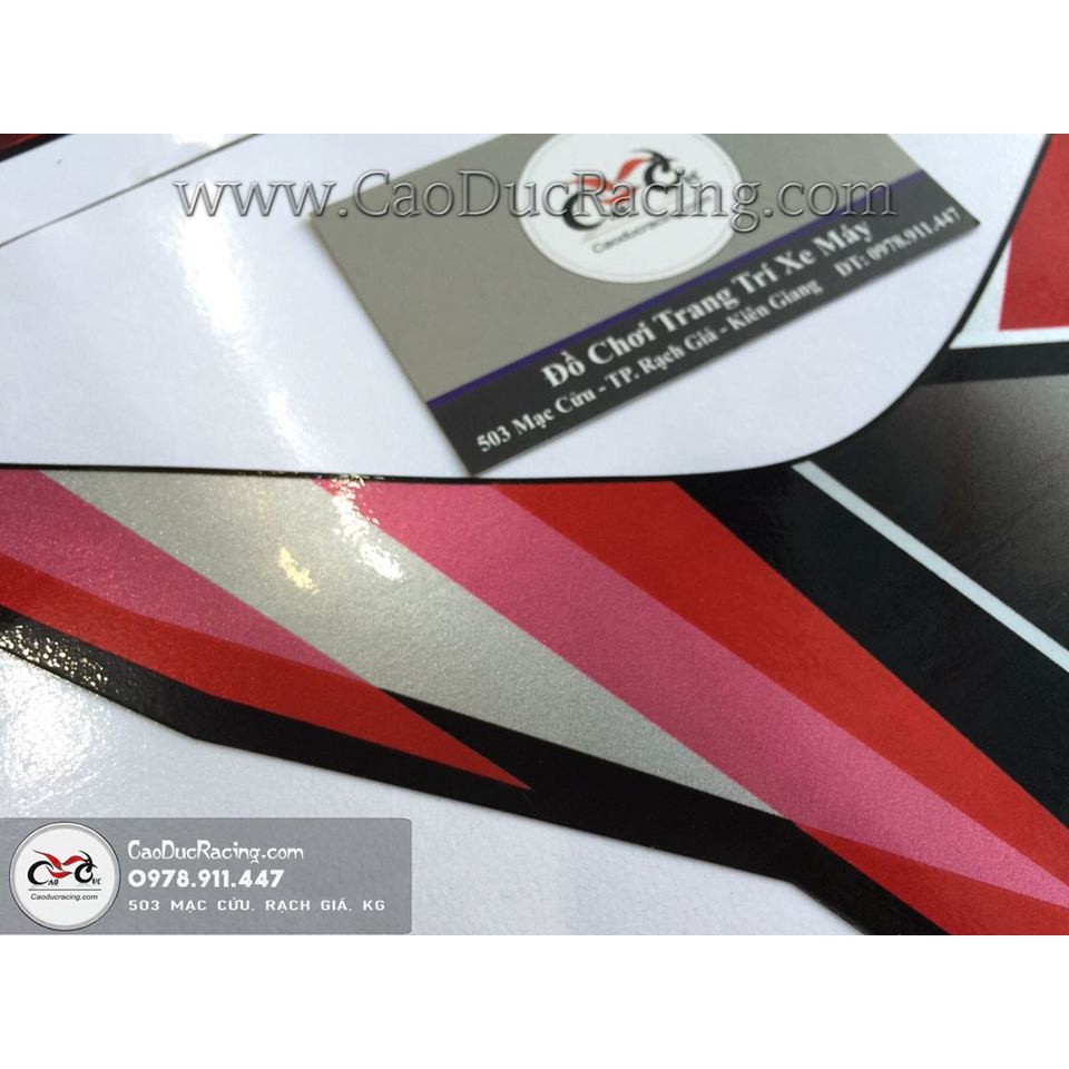 Tem LC150 cho ex150 decal ánh kim màu đỏ camay - Gía sỉ sập sàn