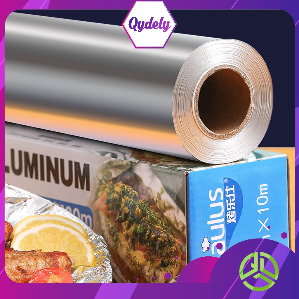 Cuộn giấy bạc bọc thực phẩm ALUMINUM, giấy bạc nướng nồi chiên không dầu, cuộn màng nhôm nấu ăn ( 30CM x 10M ) - QYDELY