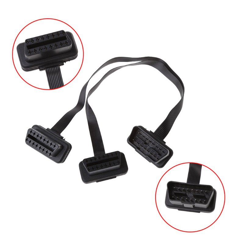 Cáp Chia Cổng OBD II - Dây Chia Cổng Dẹt Gập Chữ L 16 Pin