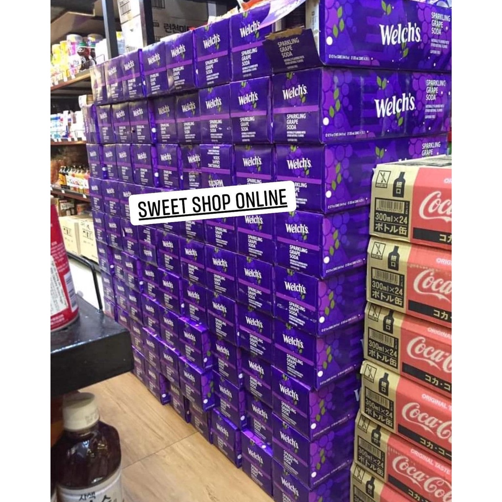 🍹🥃 Nước ngọt có ga Welch's vị dâu 🍓 và nho 🍇 - Mỹ 🇺🇸🇺🇸