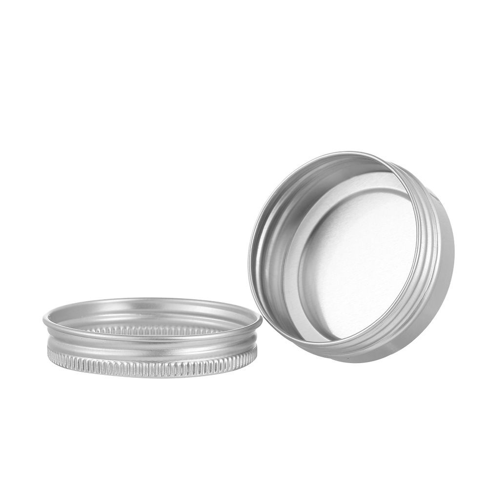 LAKAMIER Empty Aluminium Bottles Cosmetic Pot Jar Reusable Tin Container Makeup Storage Sample Packaging Can Silver Small Oil Wax Box