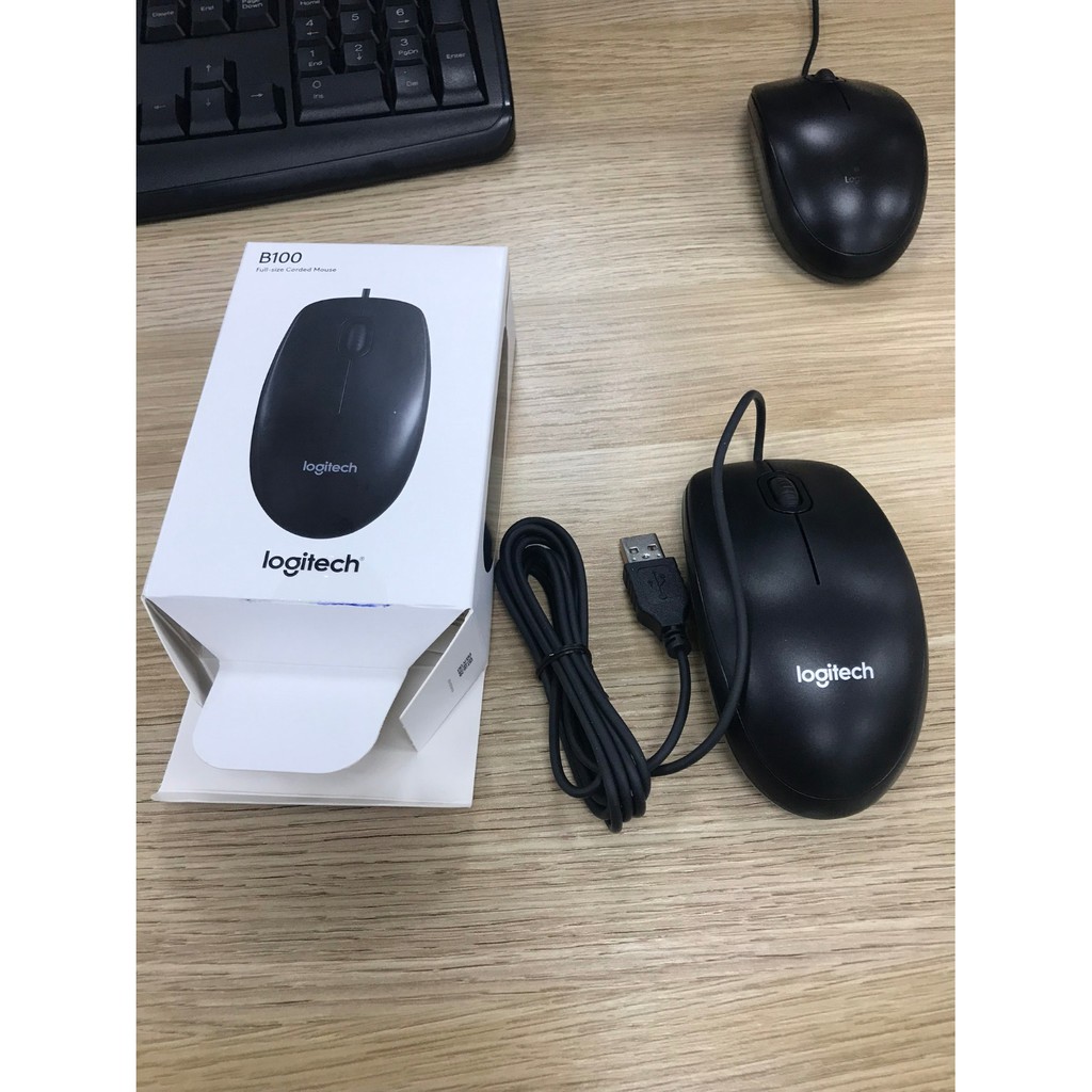 [Chính Hãng] Chuột quang có dây Logitech B100 cao cấp