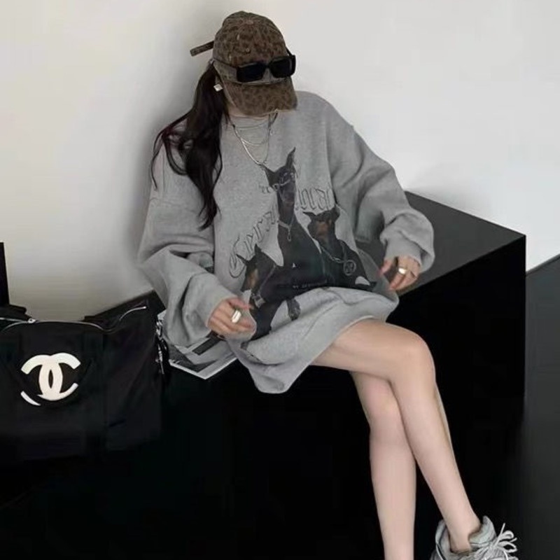 Áo Hoodie Tay Dài In Họa Tiết Thời Trang Trẻ Trung 191044Áo Thun Dáng Suông Đơn Giản Thời Trang Cho Cặp Đôi