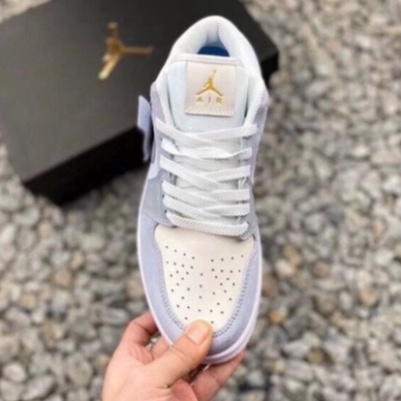 Giày Sneaker Jordan 1 Paris Xám Xanh Cổ Thấp, GIày Thế Thao Da Nhăn Form Chuẩn Fullbox | BigBuy360 - bigbuy360.vn
