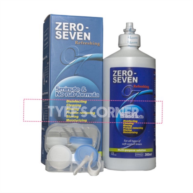 Nước ngâm lens Zero-Seven 360ml (tặng kèm khay đựng lens)