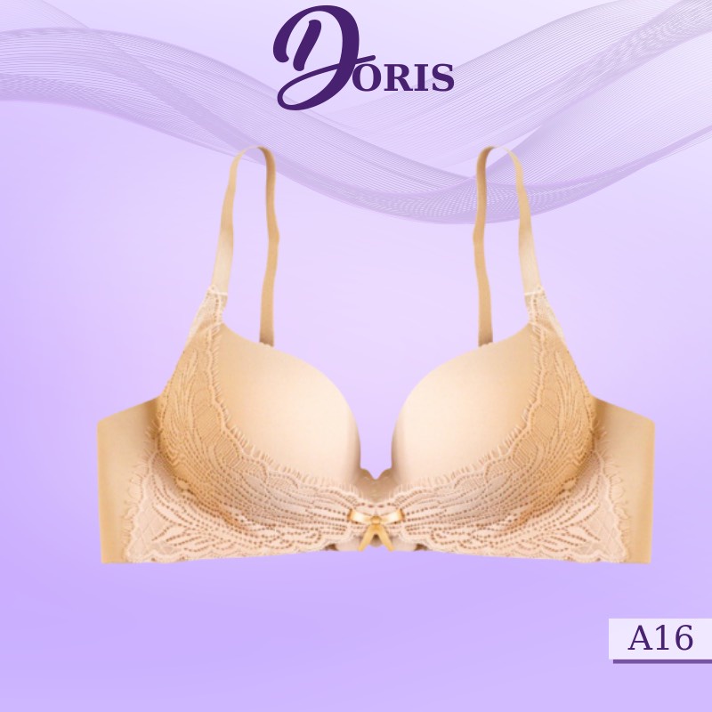 Áo Ngực Đúc Su Đệm Mỏng, Áo Ngực Không Gọng Phối Ren Cực Quyến Rũ Doris - A16