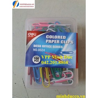 HỘP 100 CHIẾC. Ghim vòng màu Deli 29mm (0024)