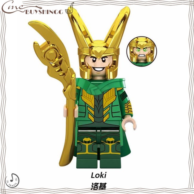 Bộ Đồ Chơi Lắp Ráp Lego Nhân Vật Thor Loki Hela Odin Iron Man Spiderman Marvel Có Nhạc Dùng Làm Quà Tặng