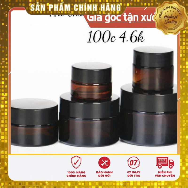 Hũ Chiết Mỹ Phẩm ❤ TRÙM SỈ ❤ [5g,10g] Hũ đựng kem thủy tinh nâu, phụ kiện du lịch