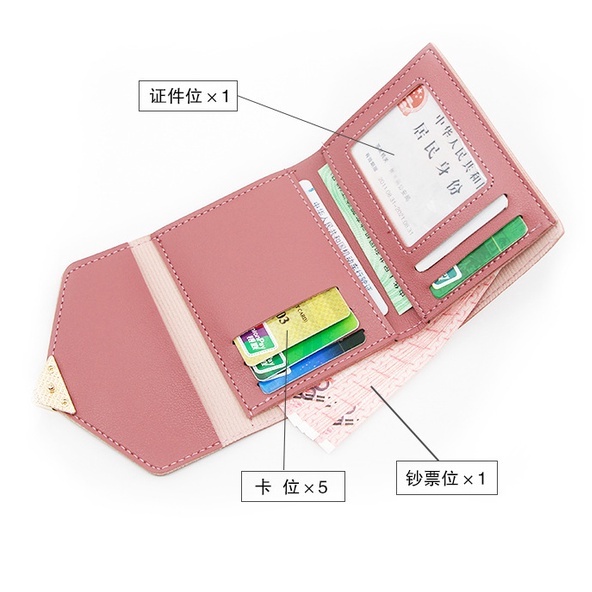 Ví nữ ngắn, ví cầm tay mini nhỏ gọn bỏ túi nhiều ngăn dễ thương basic phong cách Hàn Quốc VD02 - CAROT Fashion