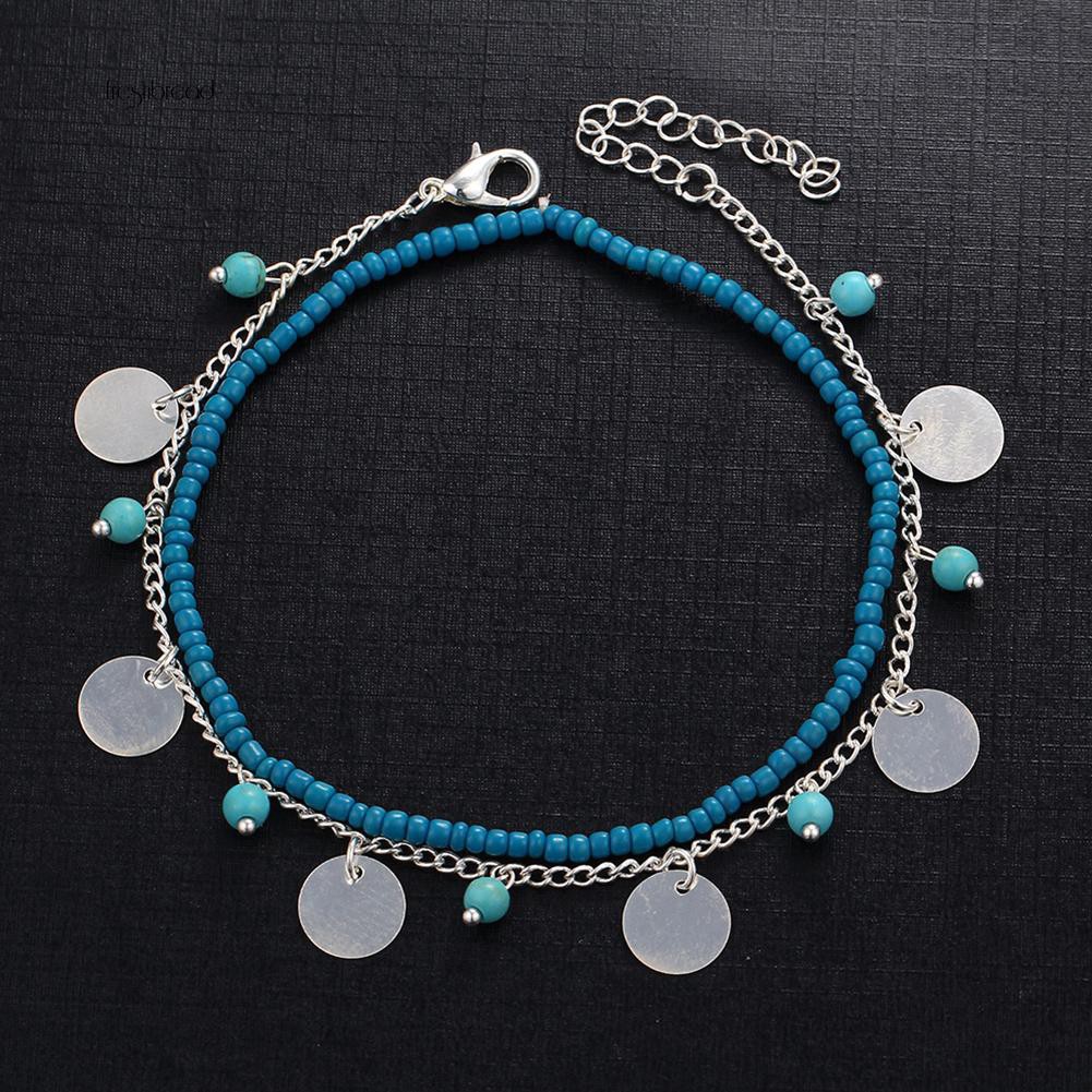 Lắc chân 2 lớp đính hạt kim sa độc đáo | BigBuy360 - bigbuy360.vn