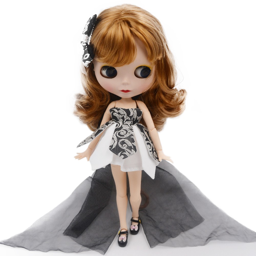 Búp bê Blythe khỏa thân da trắng và đen 1/6 Búp bê BJD với mái tóc ngắn