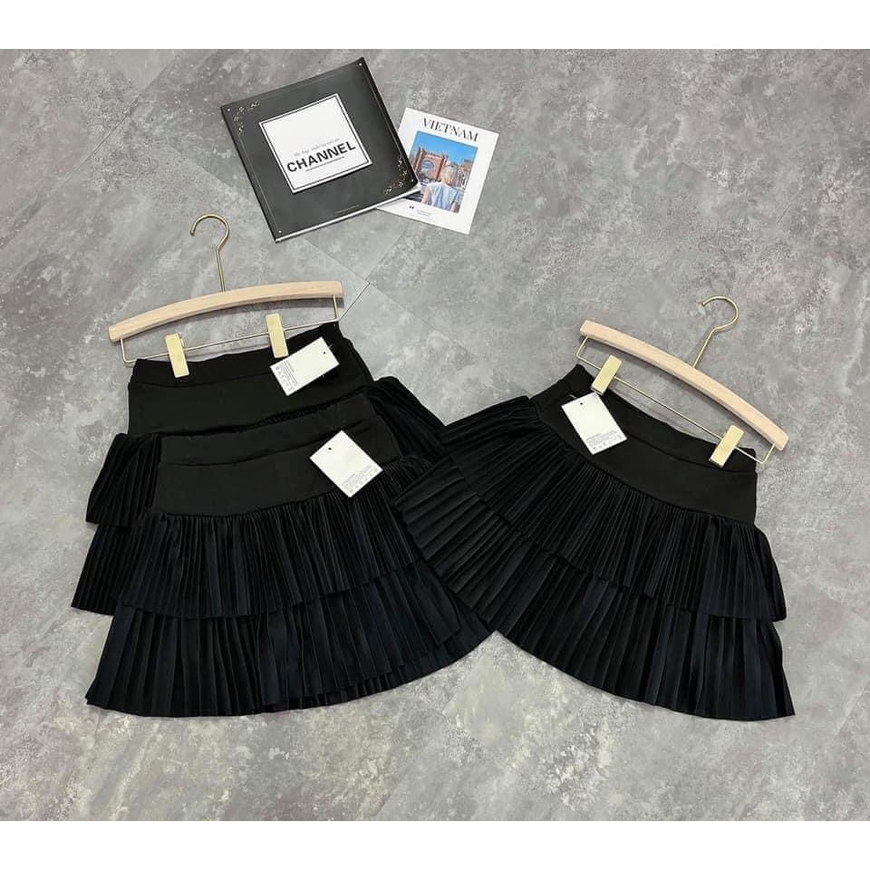 Chân váy ngắn xếp ly 2 tầng cạp chun xinh xắn | BigBuy360 - bigbuy360.vn