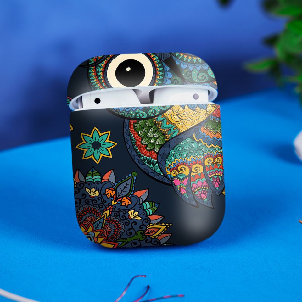 Miếng dán skin cho AirPods in hình Cú Họa tiết - HTx150 (AirPods 1 và 2) và Airpods Pro và Airpods Pro