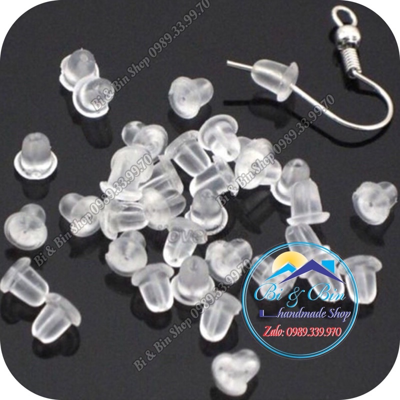 20 Cái Chốt Hoa Tại Bằng Silicon Chặn Hoa Tai Trang Sức