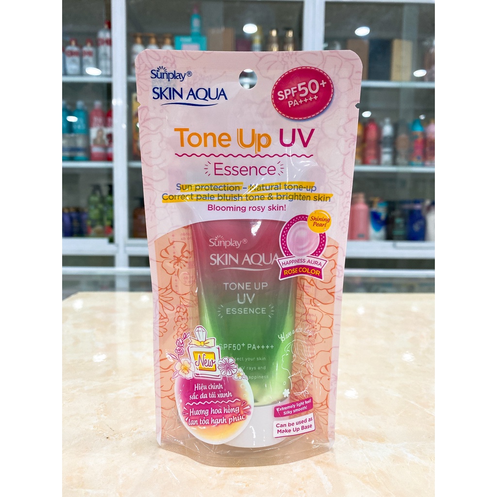 Chống Nắng Hiệu Chỉnh Sắc Da Sunplay Skin Aqua Tone Up UV Happiness Aura - Rose SPF 50+/Pa++++ 50g