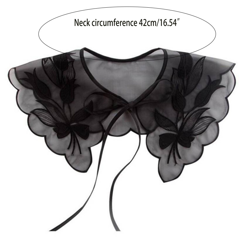 Cổ Áo Sơ Mi Giả Phối Ren Họa Tiết Hoa Có Thể Tháo Rời Thời Trang Cho Nữ