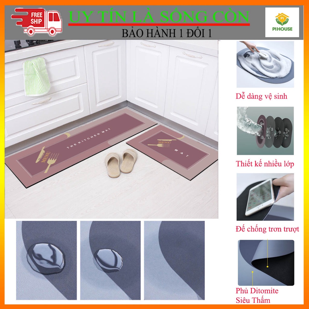 [RẺ VÔ ĐỊCH] Thảm trải sàn cao cấp lau chân nhà bếp, nhà tắm đẹp thấm hút tốt, siêu thấm, chống trượt
