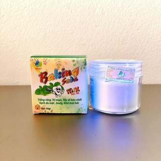 Baking soda mix bạc hà 50gr bổ sung thêm bột ngọc trai  làm trắng răng, đắp mặt, giảm mụn, tẩy da chết