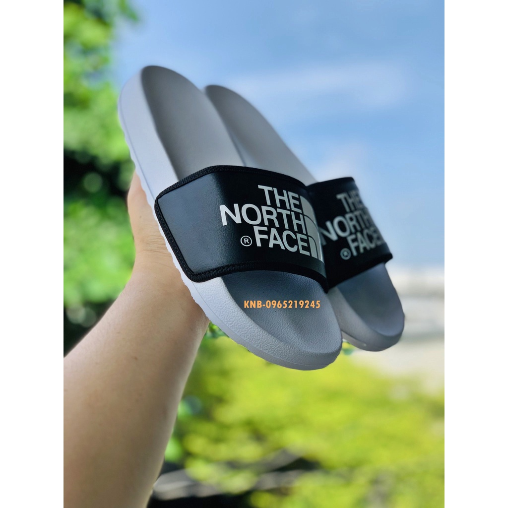 Dép The North Face Kiểu Dáng Quai Ngang nam nữ in chữ nổi❤️ FREESHIP + HỘP ❤️ dép thể thao để ip siêu bền trắng quai đen