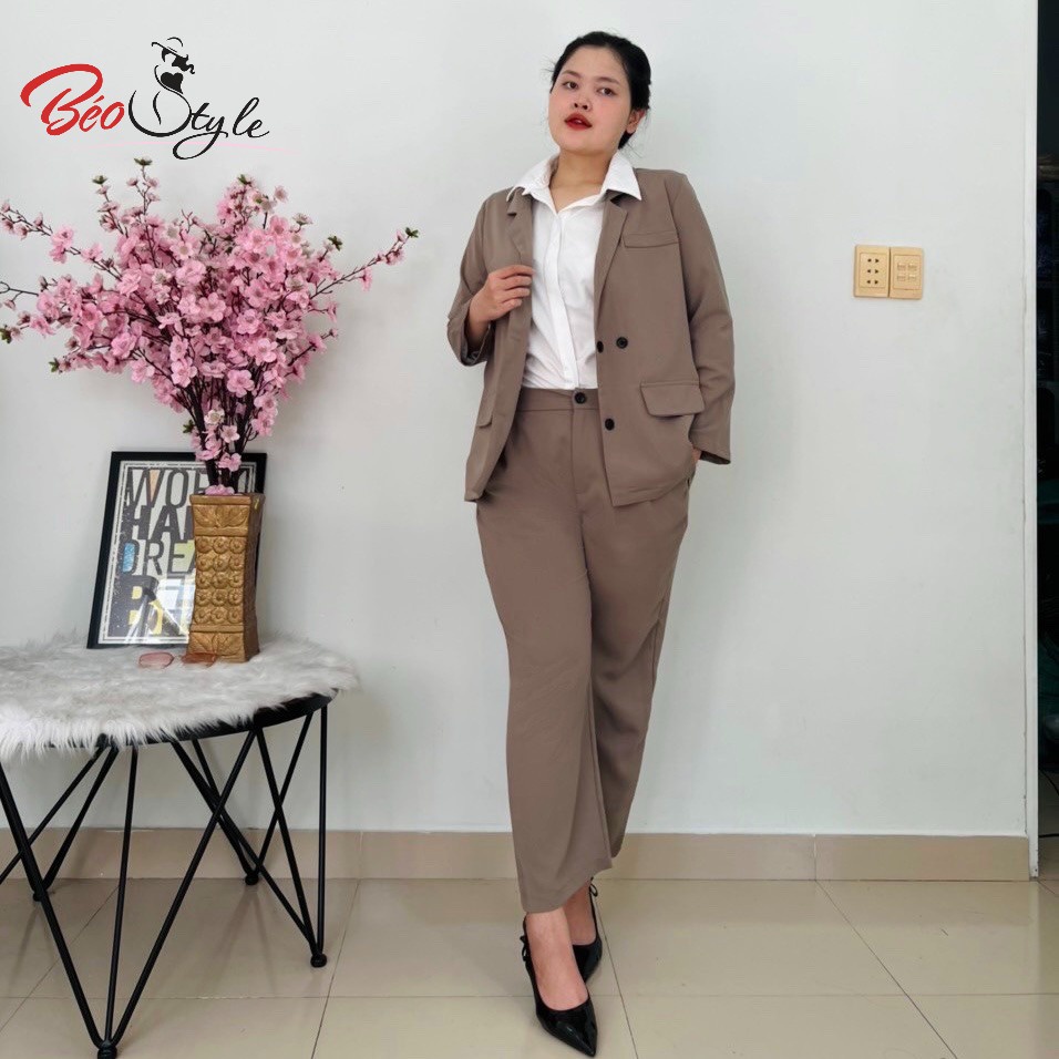 Áo blazer tay dài có xẻ tà phía sau Bigsize - Dành cho nàg mũm mĩm từ 45-95kg- Mặc đi tiệc , đi chơi, dạo phố , công sở