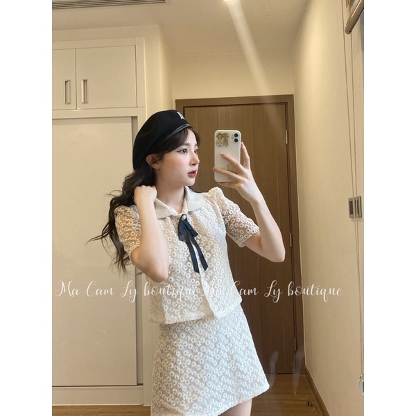 Set váy hoa cúc tiểu thư ( kèm nơ cài ngực)