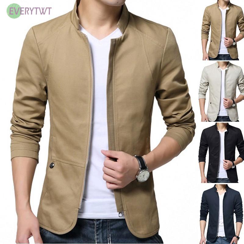 Áo khoác tay dài kiểu dáng lịch lãm thời trang mùa thu cho nam