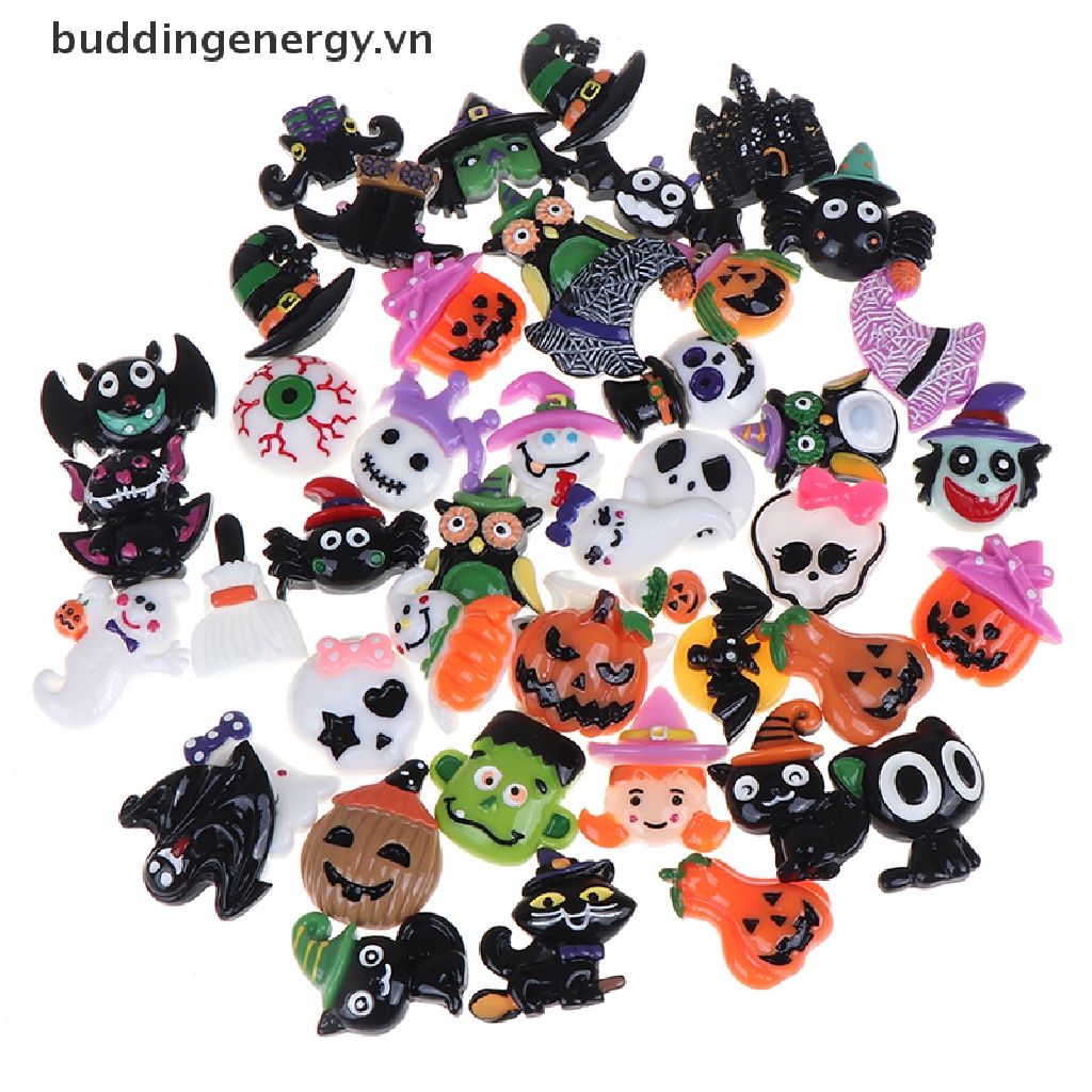 {BUDDI} Set 10 Quả Bí Ngô Ma Quỷ Bí Ngô Bằng Nhựa resin DIY series Halloween {BUDDI {buddingenergy.vn}