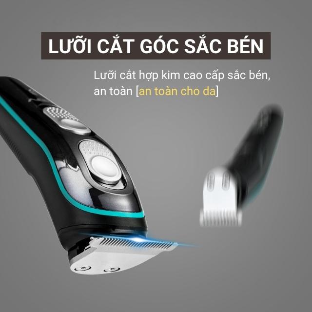 Tông Đơ Cắt Tóc Sạc Điện Lưỡi Cắt Chỉnh 3 Kích Cỡ 1,2,3mm Kèm 4 Lược Căn Chỉnh Độ Dài Model VGR-V055