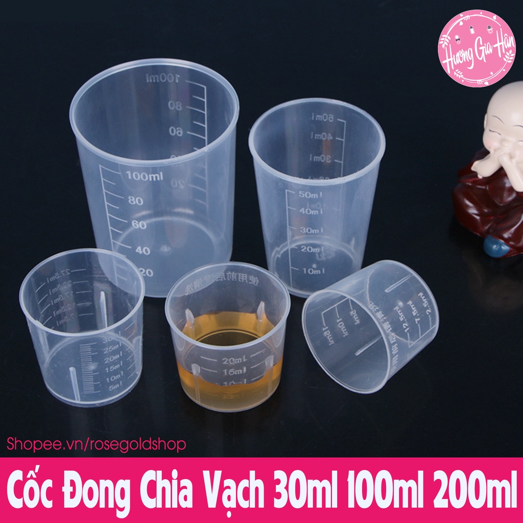 Cốc Đong Chia Vạch 30ml 100ml 200ml, Cốc Đo Lường Nước, Sữa, Mỹ Phẩm